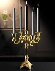 5 KOLLU KÜÇÜK ŞAMDAN – ALTIN | 29 CM