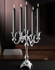 5 KOLLU KÜÇÜK ŞAMDAN – GÜMÜŞ | 29 CM