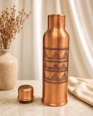 ÜZÜM DESENLİ MAT BAKIR MATARA – 0,6 LT