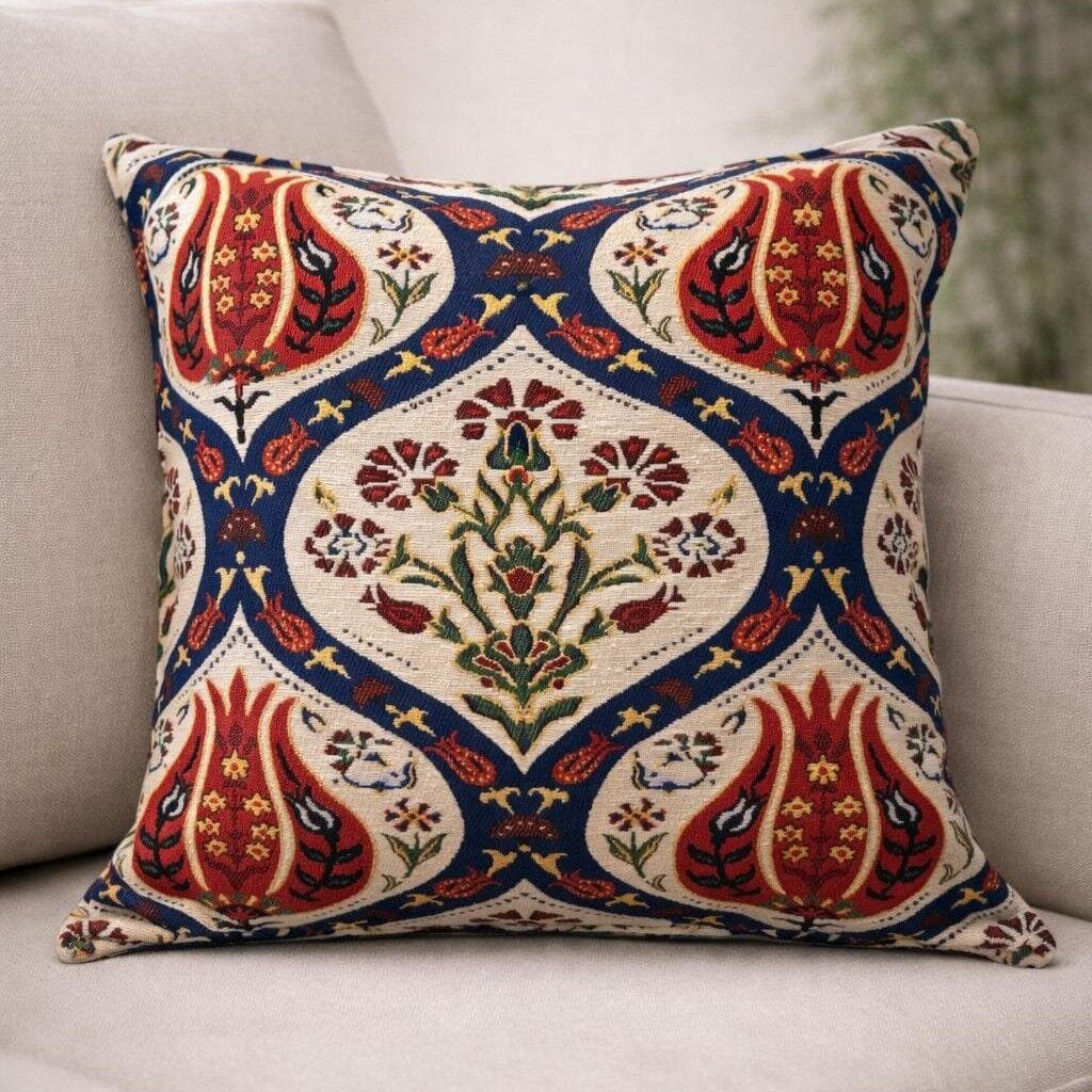OSMANLI DESENLİ DEKORATİF YASTIK KILIFI 45x45 CM