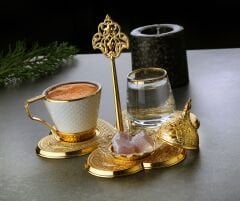 SELÇUKLU DESENLİ DAMAT KAHVESİ SETİ