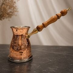 EL İŞLEMELİ BAKIR CEZVE – 270 ml | 3 Kişilik