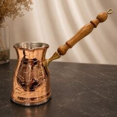 EL İŞLEMELİ BAKIR CEZVE – 540 ml | 6 Kişilik Geleneksel Türk Kahvesi Keyfi