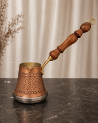 ÜZÜM DESENLİ İNDÜKSİYON TABANLI MAT BAKIR CEZVE - 180 ml.