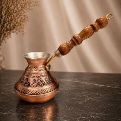 ÜZÜM DESENLİ MAT BAKIR RUS CEZVESİ