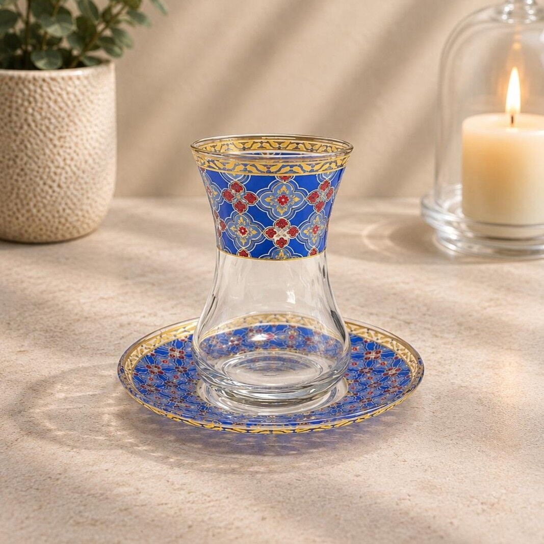 ÇİNİLİ ÇIRAĞAN ÇAY SETİ