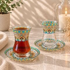 ÇİNİLİ NAKKAŞ ÇAY SETİ