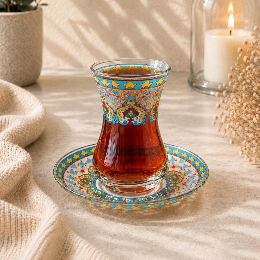 ÇİNİLİ NAKKAŞ ÇAY SETİ