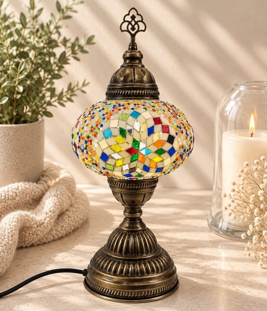HALE SERİSİ MASÜSTÜ MOZAİK LAMBA - BÜYÜK BOY